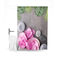 Шторка для ванной "Цветочные мотивы", 145х180 см арт. ШТОК056-15309