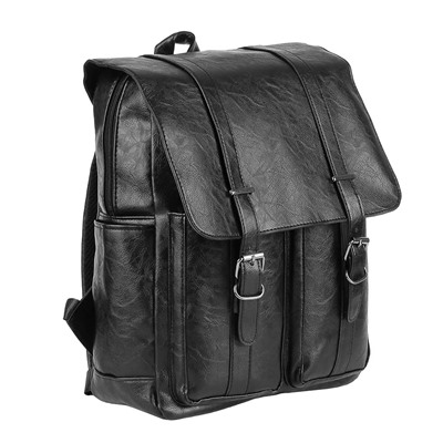 Рюкзак универсальный 38x29x10,5см, 1 отд., 4 карм., клапан на 2х магнитах, пряжки, иск.кожа, черный