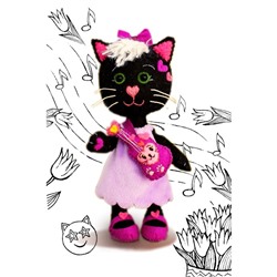 Набор для создания игрушки из фетра+раскраска «Кошечка Звезда»