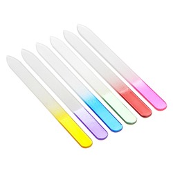 Пилка для ногтей 2-х сторонняя стеклянная ЮниLook, 14 см, 6 цветов