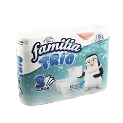 Туалетная бумага, Familia, Trio, 3 слоя, 12 рулонов
