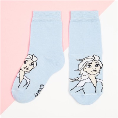 Носки для девочки «Эльза», Холодное сердце, 18-20 см, цвет голубой