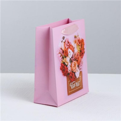 Пакет ламинированный вертикальный «Цветочные радости», S 12 × 15 × 5.5 см