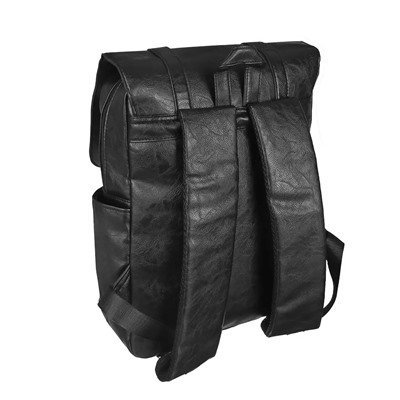 Рюкзак универсальный 38x29x10,5см, 1 отд., 4 карм., клапан на 2х магнитах, пряжки, иск.кожа, черный