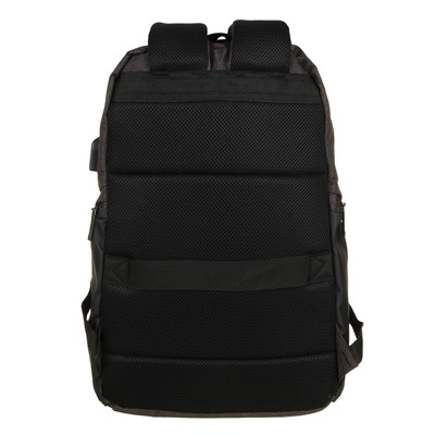 Рюкзак универсальный 48x33x15см, 1 отд, 2 карм., отделка прорезин.матер., вых.USB/наушн., ПЭ, черный