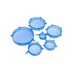 Набор силиконовых растягивающихся крышек для посуды. Количество предметов: 6