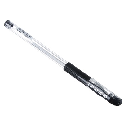 Ручка гелевая ClipStudio с резиновым держателем 0,5мм, черная