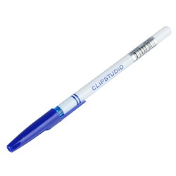 Ручка шариковая ClipStudio 0,7 мм, синяя, белый корпус