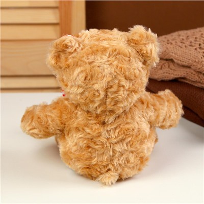 Мягкая игрушка «Медведь», с бантиком, 20 см, цвет бежевый