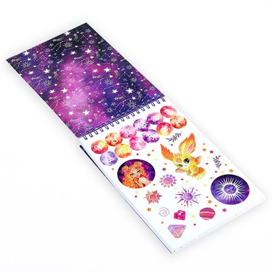 Блокнот для творчества Neo Stars с наклейками и переводными тату «Солнце»
