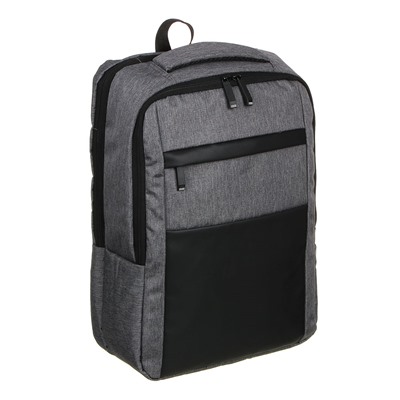 Рюкзак универсальный 42x30x13,5см, 2 отд, 1 карм., отделка прорезин.мат., USB, ПЭ под ткань,чер/сер.