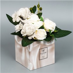 Коробка для цветов с PVC крышкой «Шёлк», 12 × 12 × 12 см