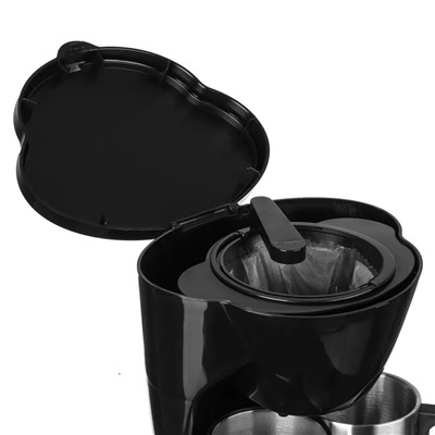 Кофеварка капельная LEBEN 500Вт, две металлические чашки 0,3л 286-025