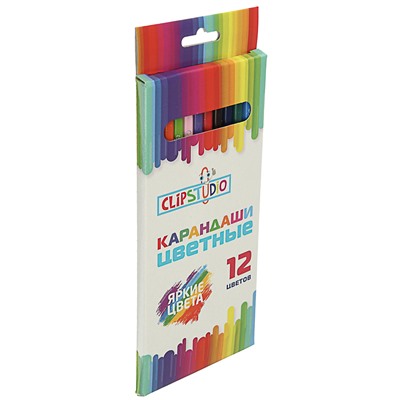 Карандаши ClipStudio 12 цветов шестигранные, пластик