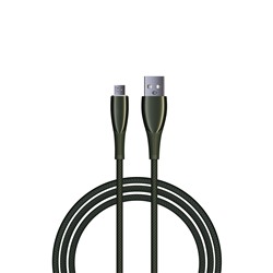 BY Кабель для зарядки Сириус Micro USB, 1м, 3А, Быстрая зарядка QC3.0, штекер металл, зеленый