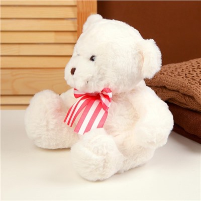 Мягкая игрушка «Медведь», с бантиком, 22 см, цвет белый
