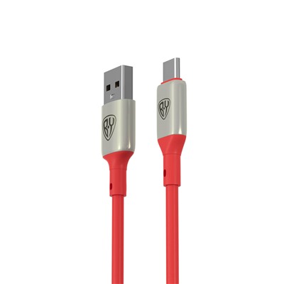 BY Кабель для зарядки Space Cable Pro Type-C, 1м, Быстрая зарядка QC3.0, штекер металл, красный