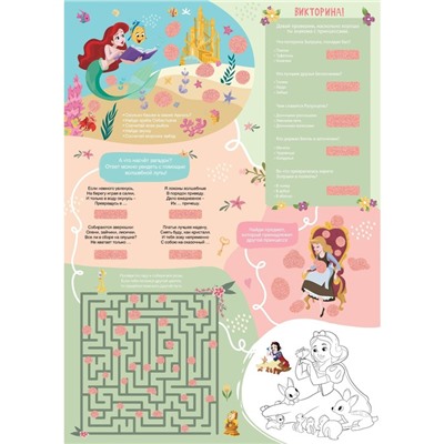 Двусторонний плакат с секретами и лупой «Волшебный плакат», А2, Принцессы