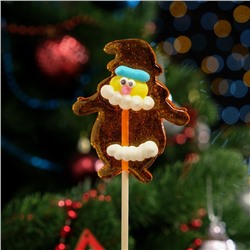 Карамель на палочке "Дед Мороз", оранжевый, 25 г