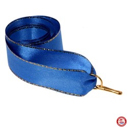 Лента для медали синяя с люрексом,1шт 80 х 2 см