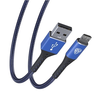 BY Кабель для зарядки Адреналин Micro USB, 1м, 3А, Быстрая зарядка QC 3.0, синий