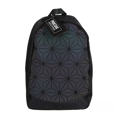 Рюкзак подростковый, 41x29x14см, ПЭ, 1 отд, светоотраж.пластик. передняя панель "хамелеон", черный